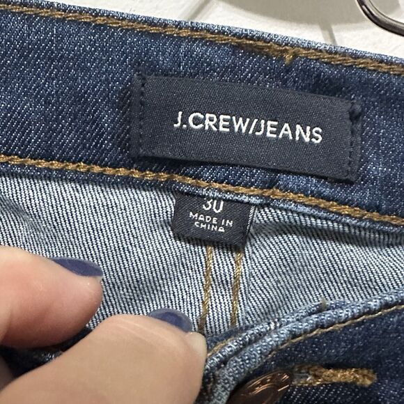 J Crew Vintage Straight Jeans 30 Ankle White Stars Patriotic July Blue BBQ Party - Picture 4 of 10